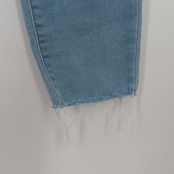 J Crew Mercantile Womens 28 Light Wash Blue Denim Jeans Raw Hem High Waist Pants - Picture 4 of 11